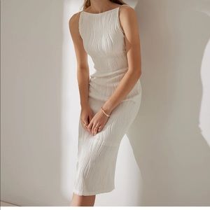 White midi length dress